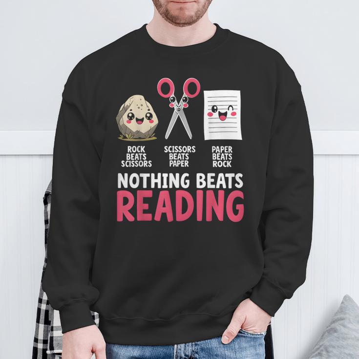 Nothing Beats Reading Rock Paper Scissors Book Lover Library Sweatshirt Gifts for Old Men Nothing Beats Reading Rock Paper Scissors Book Lover Library Sweatshirt Gifts for Old Men