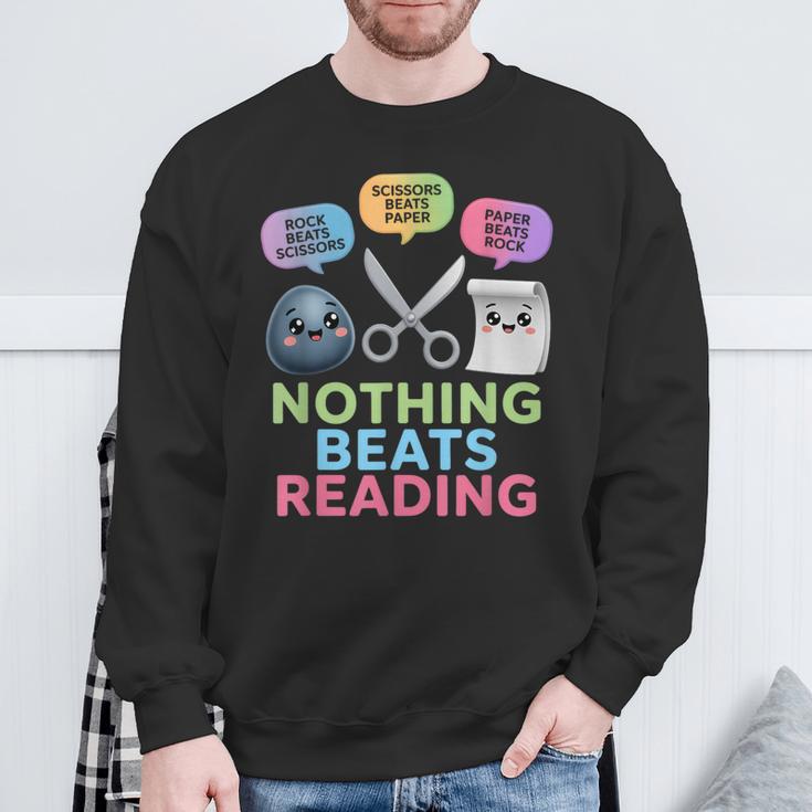 Nothing Beats Reading Rock Paper Scissors Game Book Lover Sweatshirt Gifts for Old Men Nothing Beats Reading Rock Paper Scissors Game Book Lover Sweatshirt Gifts for Old Men