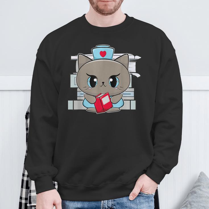 Nurse Cat Anime Feline Book Men Women Kids Sweatshirt Gifts for Old Men