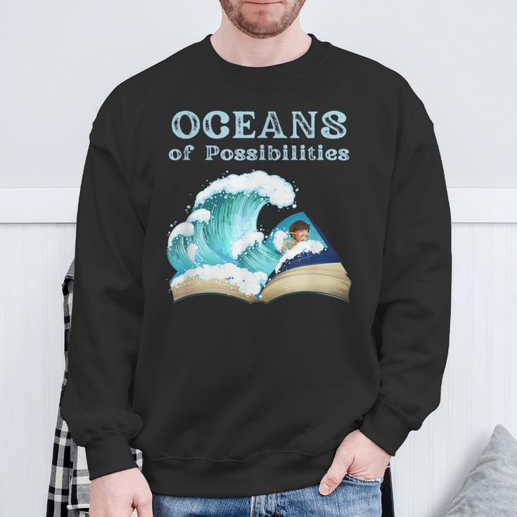 Oceans Of Possibilities Book Waves Summer Reading 2022 For Men Women Kids Sweatshirt Gifts for Old Men