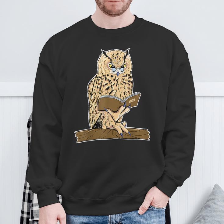 Owl Reading With Eye Glasses Book Student Teacher Bookworm For Men Women Kids Sweatshirt Gifts for Old Men Owl Reading With Eye Glasses Book Student Teacher Bookworm For Men Women Kids Sweatshirt Gifts for Old Men