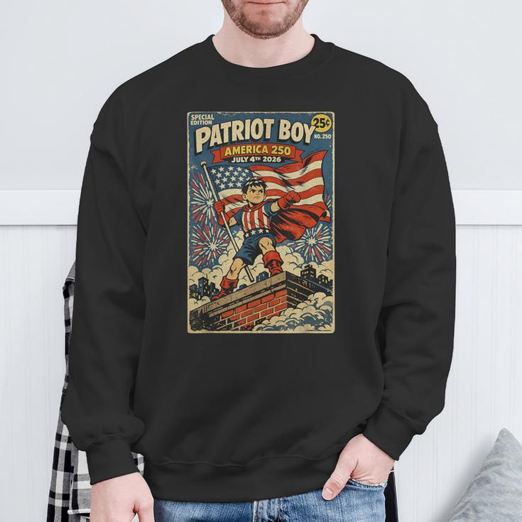 Patriot Boy America 250 July 4th 2026 Comic Book Style Shirt Sweatshirt Gifts for Old Men