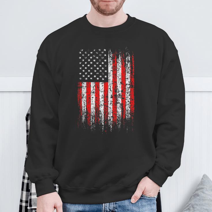 Patriotic 4Th Of July Pocket Usa American Flag On Back Of Sweatshirt Gifts for Old Men