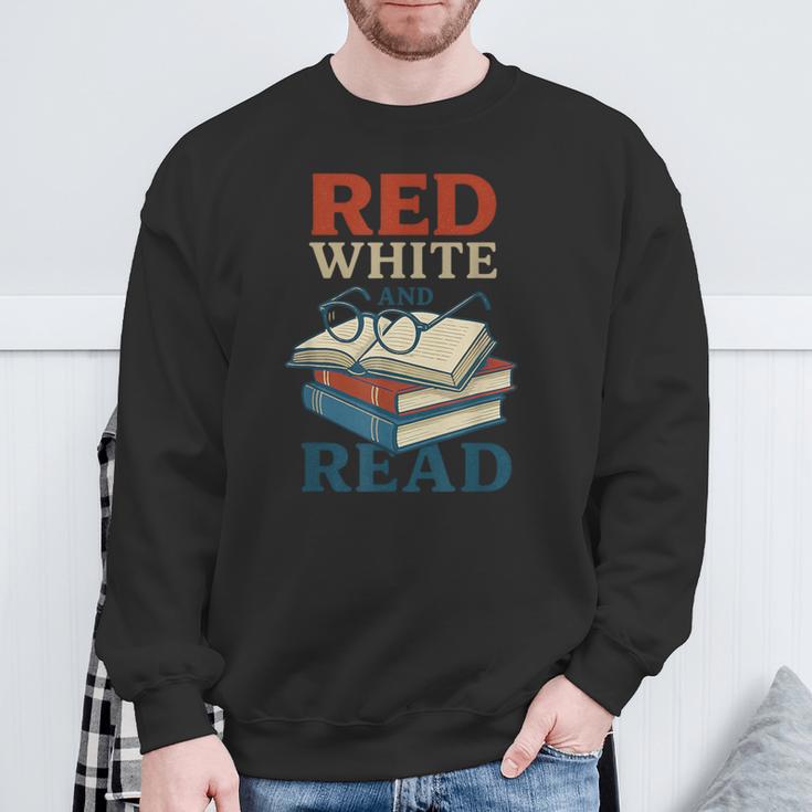 Patriotic Red & Read 4th Of July Book Lover Librarian Sweatshirt Gifts for Old Men Patriotic Red & Read 4th Of July Book Lover Librarian Sweatshirt Gifts for Old Men