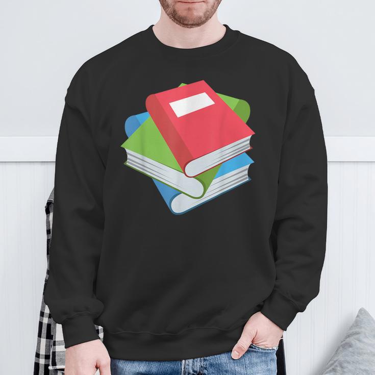 Pile Of Books Stack Of Books Costume Sweatshirt Gifts for Old Men
