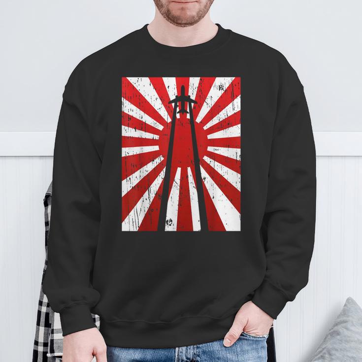 Pilot Plane Airport Air Traffic Controller Risingun Flag スウェットシャツ 高齢者への贈り物