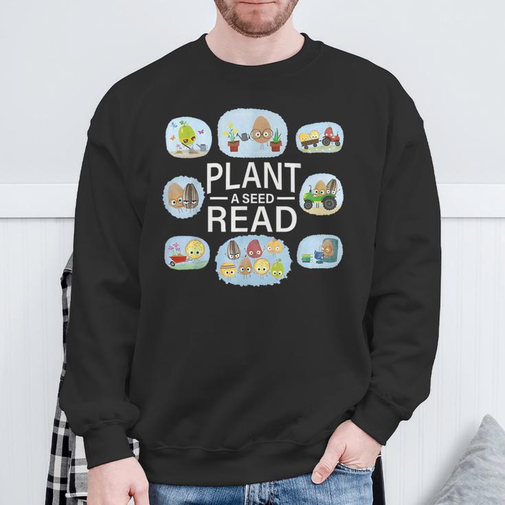 Plant A Seed Read Summer Reading 2026 Cute Farm Tractor Book Sweatshirt Gifts for Old Men