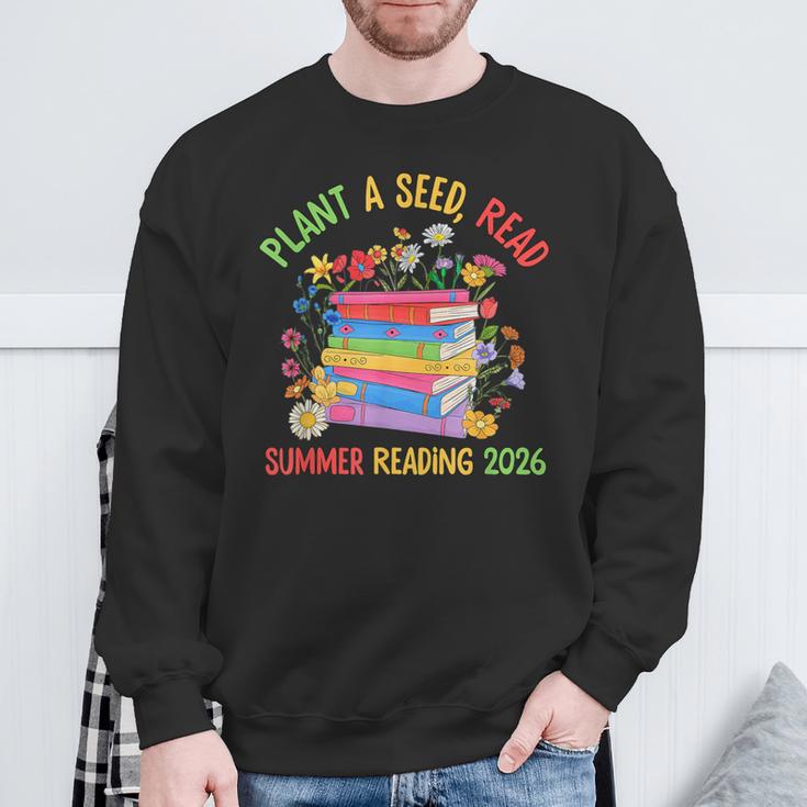 Plant A Seed Read Summer Reading 2026 Librarian Books Floral Sweatshirt Gifts for Old Men