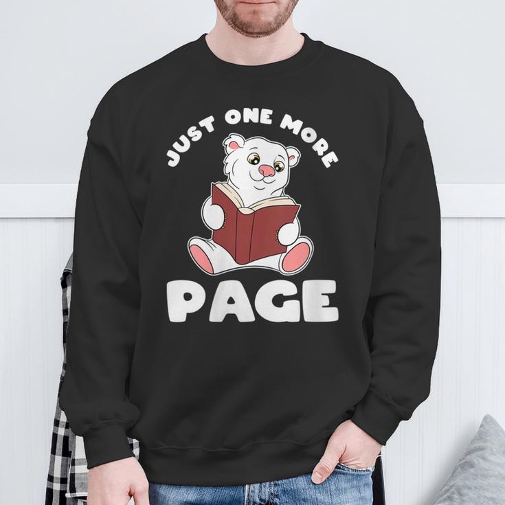 Polar Bear And Books Just One More Page Sweatshirt Gifts for Old Men