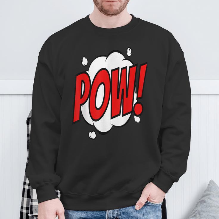 POW Comic Art Book Superhero Bubble Cartoon T-Shirt Sweatshirt Gifts for Old Men