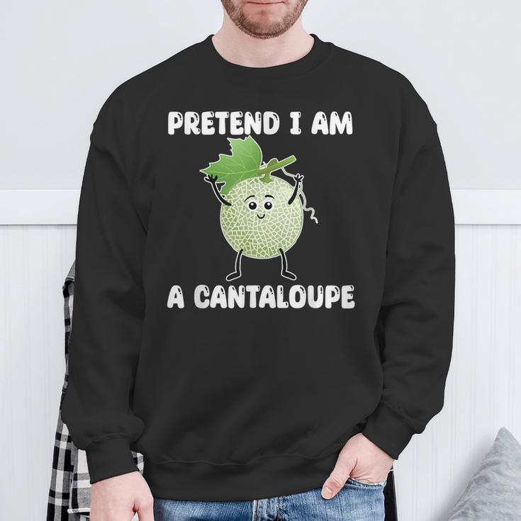 Pretend I Am A Cantaloupe メロン コスチューム マスクメロン スウェットシャツ 高齢者への贈り物