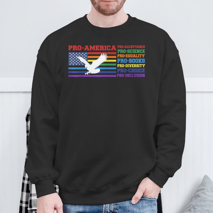 Pro America Pro Acceptance Pro Science Pro Equality Pro Book Sweatshirt Gifts for Old Men