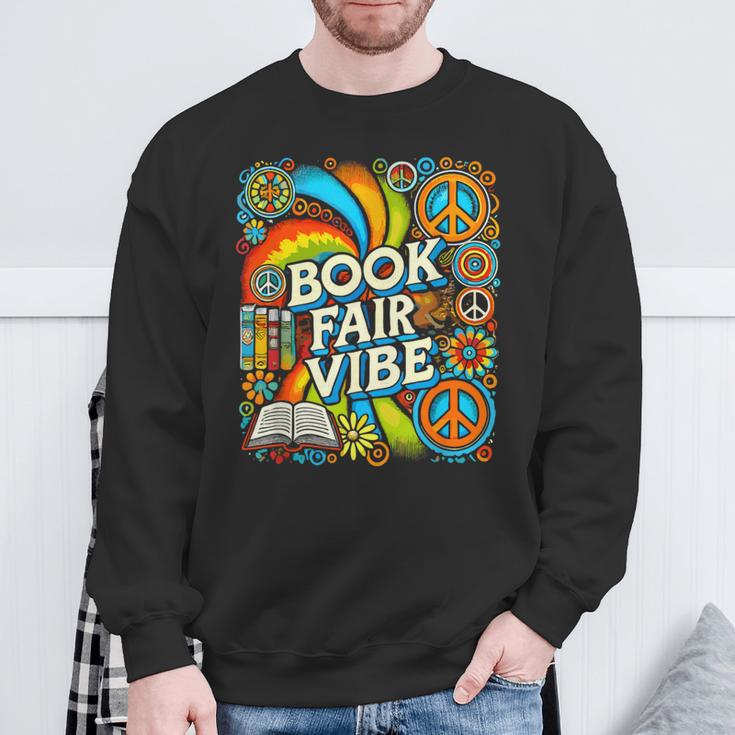 Psychedelic Book Fair For Avid Readers Bookaholic Librarian Sweatshirt Gifts for Old Men