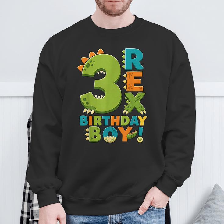 Rawr I'm 3 Three Rex Dinosaur 3Rd Birthday Boy Party スウェットシャツ 高齢者への贈り物