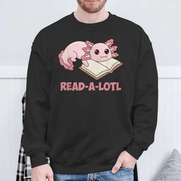 Read-A-Lotl Axolotl Books Reader Sweatshirt Gifts for Old Men