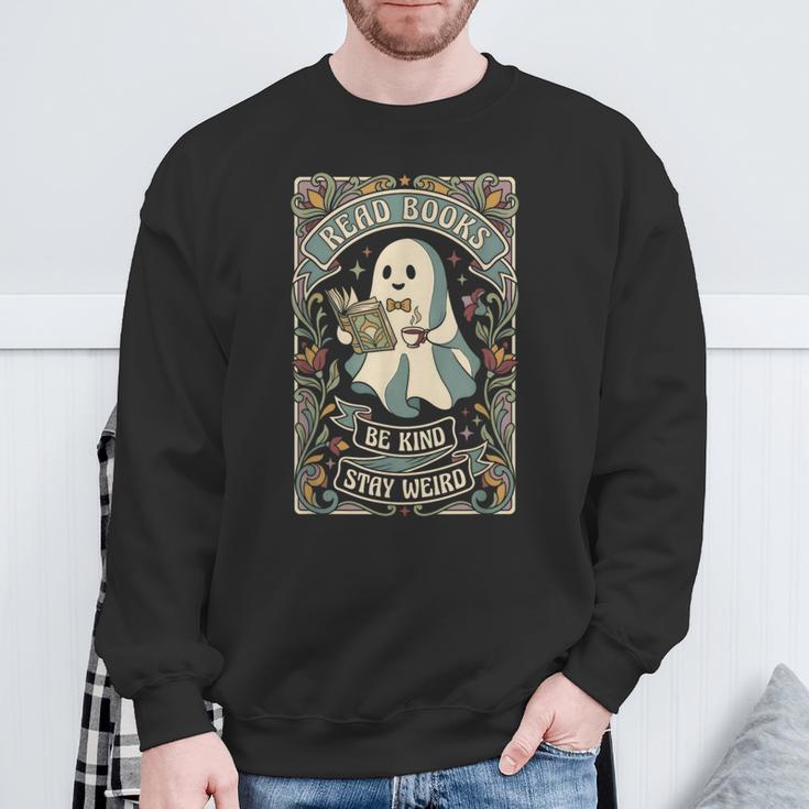Read Books Be Kind Stay Weird Tarot Ghost Reading Coffee Sweatshirt Gifts for Old Men Read Books Be Kind Stay Weird Tarot Ghost Reading Coffee Sweatshirt Gifts for Old Men