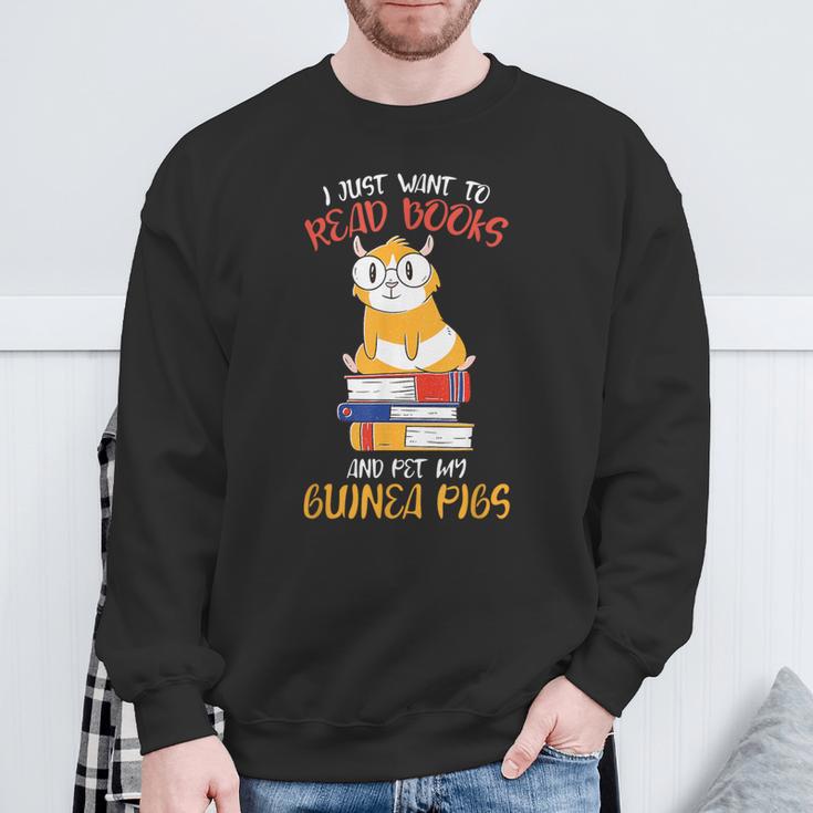 Read Books Pet Guinea Pigs Rodent Owner Lover Pet Sweatshirt Gifts for Old Men