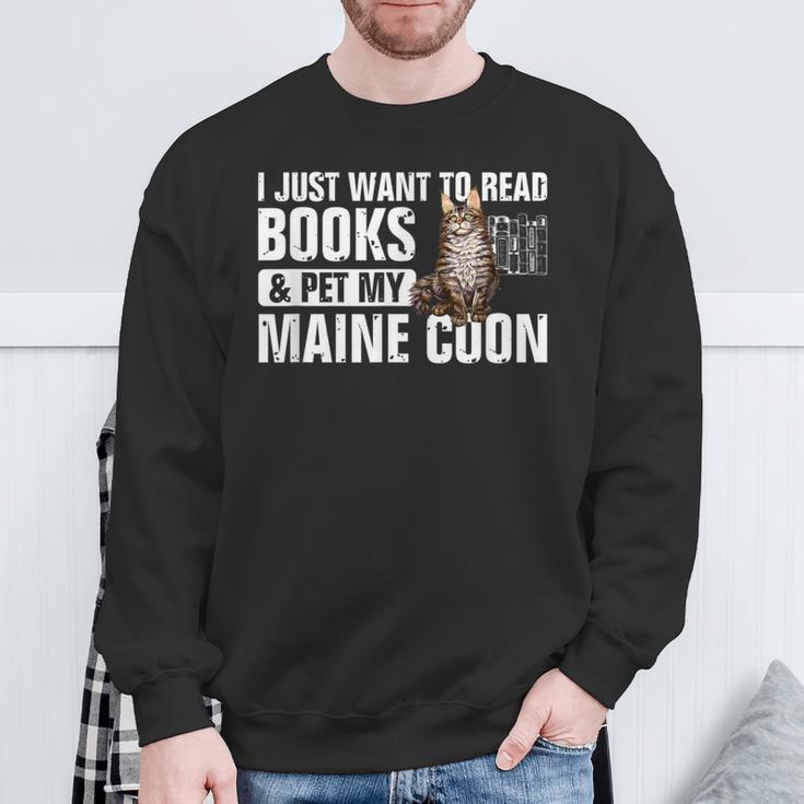 Read Books Pet My Maine Coon Bookworm Cat Lover For Men Women Kids Sweatshirt Gifts for Old Men Read Books Pet My Maine Coon Bookworm Cat Lover For Men Women Kids Sweatshirt Gifts for Old Men