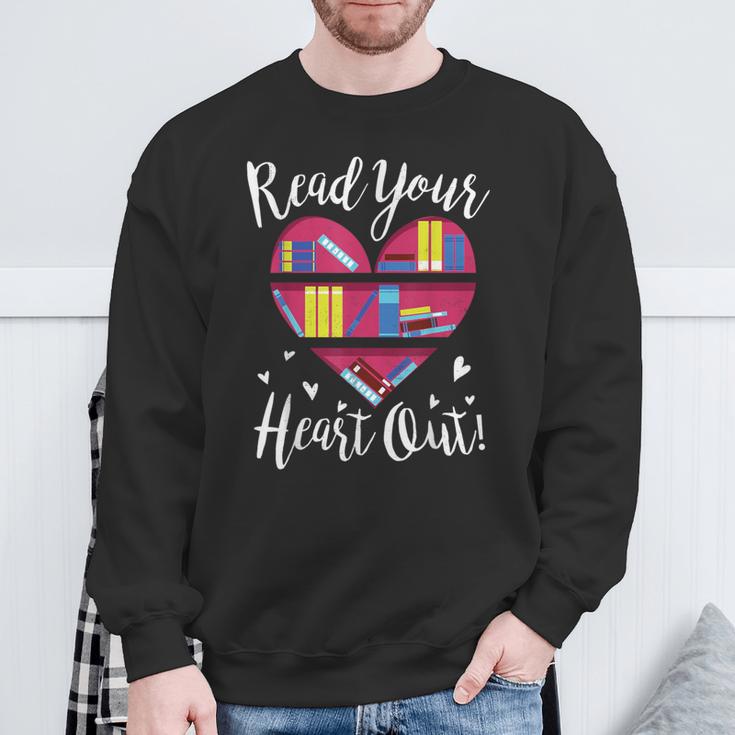 Read Your Heart Out Adorable Idea 4 Book Lovers Sweatshirt Gifts for Old Men