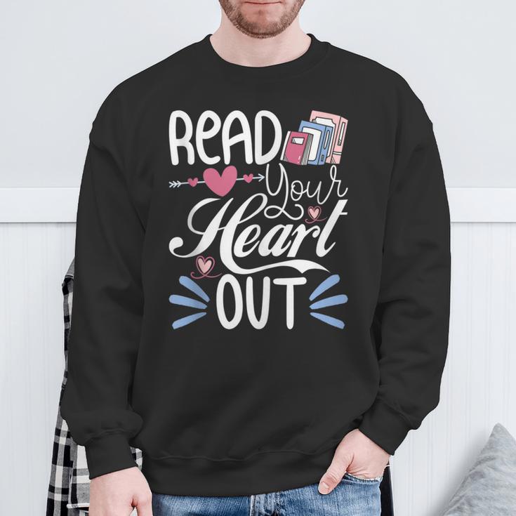 Read Your Heart Out Book Lover Reading Teacher Bookworm Sweatshirt Gifts for Old Men
