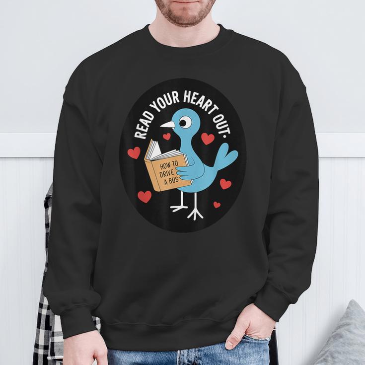 Read Your Heart Out How To Drive A Bus Book Lover Reading Sweatshirt Gifts for Old Men