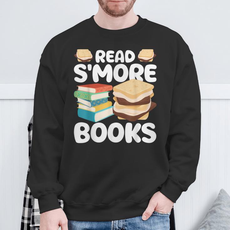 Read S'More Books Camping Reading Bookworm Book Lover Sweatshirt Gifts for Old Men