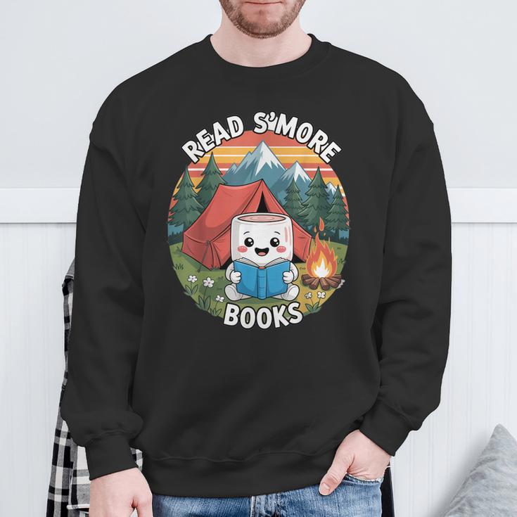 Read Smore Books Cute Marshmallow Camp Reading Library Kids Sweatshirt Gifts for Old Men