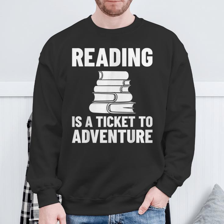 Reader Book Reading Bookworm Librarian Sweatshirt Gifts for Old Men