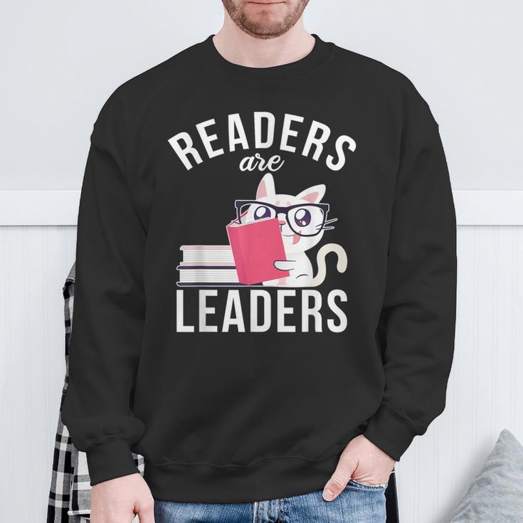Readers Are Leaders Book Reading Sweatshirt Gifts for Old Men Readers Are Leaders Book Reading Sweatshirt Gifts for Old Men