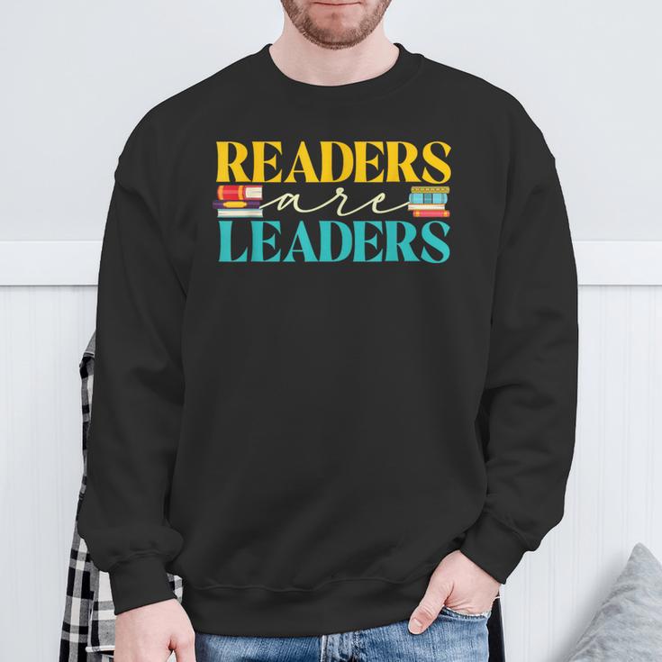 Readers Are Leaders Books Librarian Library Book Lover Sweatshirt Gifts for Old Men
