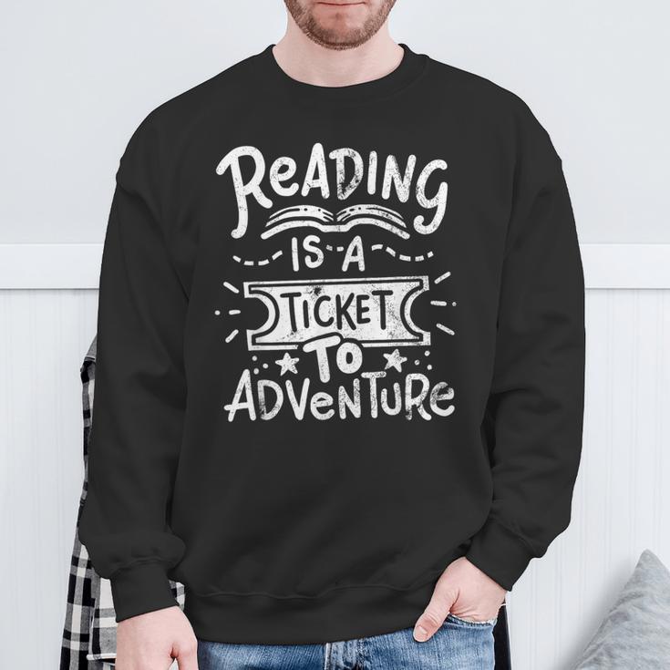 Reading Adventure Bookworm Book Sweatshirt Gifts for Old Men