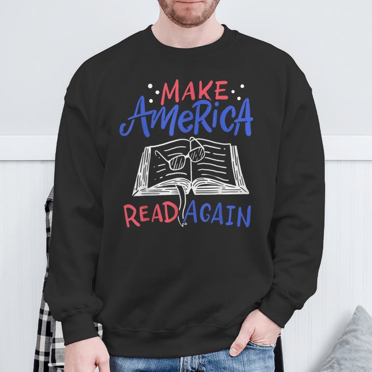 Reading Make America Read Again Book Lover Sweatshirt Gifts for Old Men