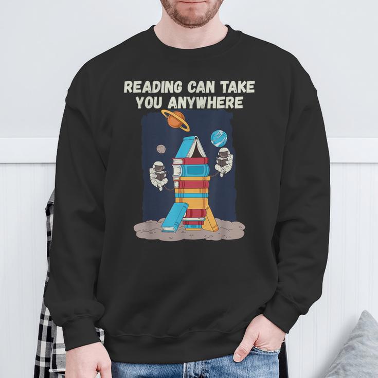 Reading Can Take You Anywhere Astronaut Book Lover Teacher For Men Women Kids Sweatshirt Gifts for Old Men Reading Can Take You Anywhere Astronaut Book Lover Teacher For Men Women Kids Sweatshirt Gifts for Old Men