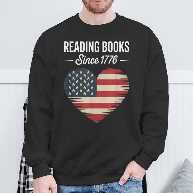 Reading Books Since 1776 American Reading Pride Sweatshirt Gifts for Old Men