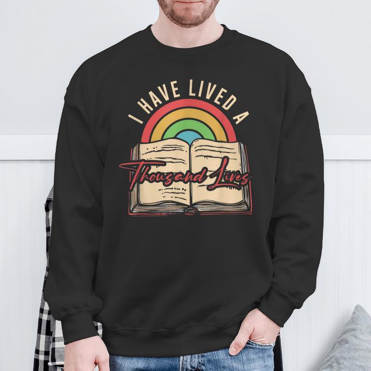 Reading Books Read Library Nerd Geek Literature Bookworm Sweatshirt Gifts for Old Men