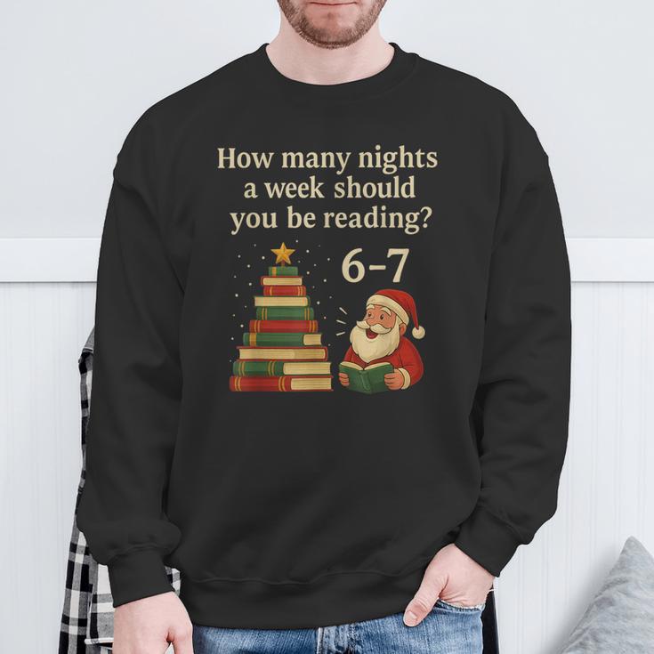 Reading Christmas Tree Book– Reading 6 7 Meme Sweatshirt Gifts for Old Men