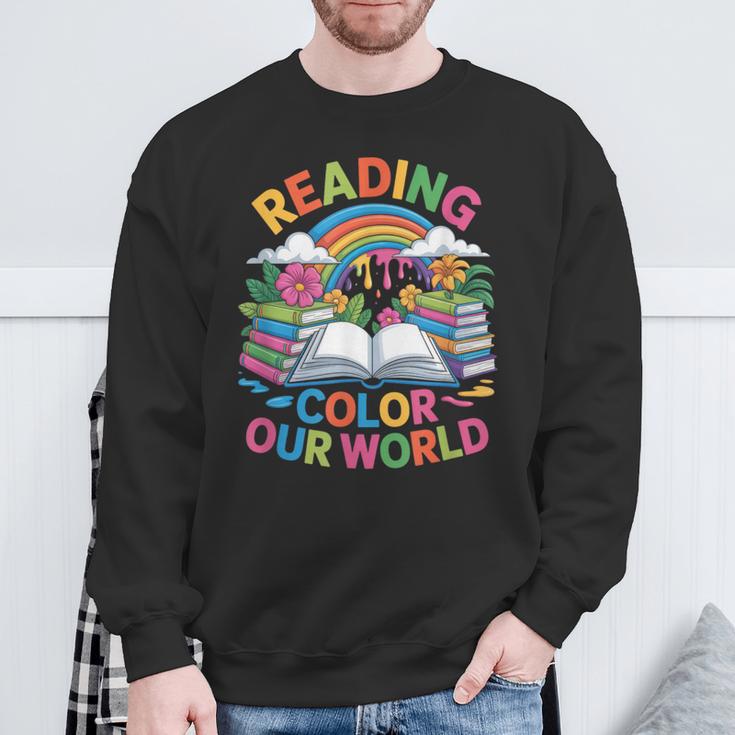 Reading Colors Our World Rainbow Books Kids Sweatshirt Gifts for Old Men Reading Colors Our World Rainbow Books Kids Sweatshirt Gifts for Old Men