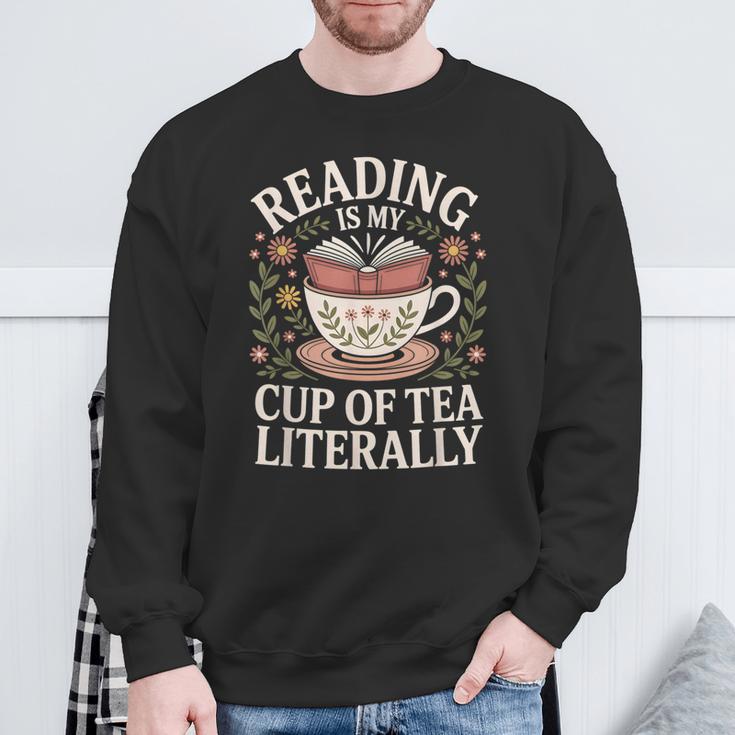 Reading Is My Cup Of Tea Book Lover Tea Drinker Sweatshirt Gifts for Old Men Reading Is My Cup Of Tea Book Lover Tea Drinker Sweatshirt Gifts for Old Men