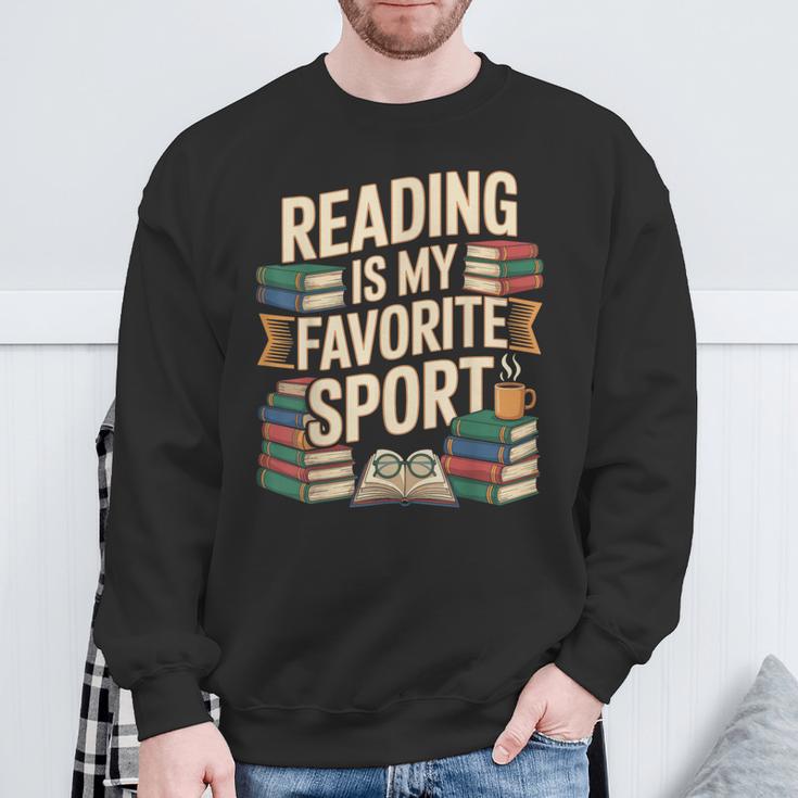 Reading Is My Favorite Sport Book Lover Reader Sweatshirt Gifts for Old Men
