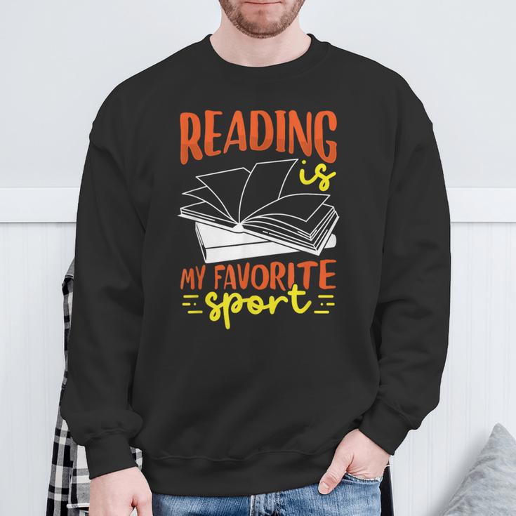 Reading Is My Favorite Sport Bookworm Book Reading Sweatshirt Gifts for Old Men