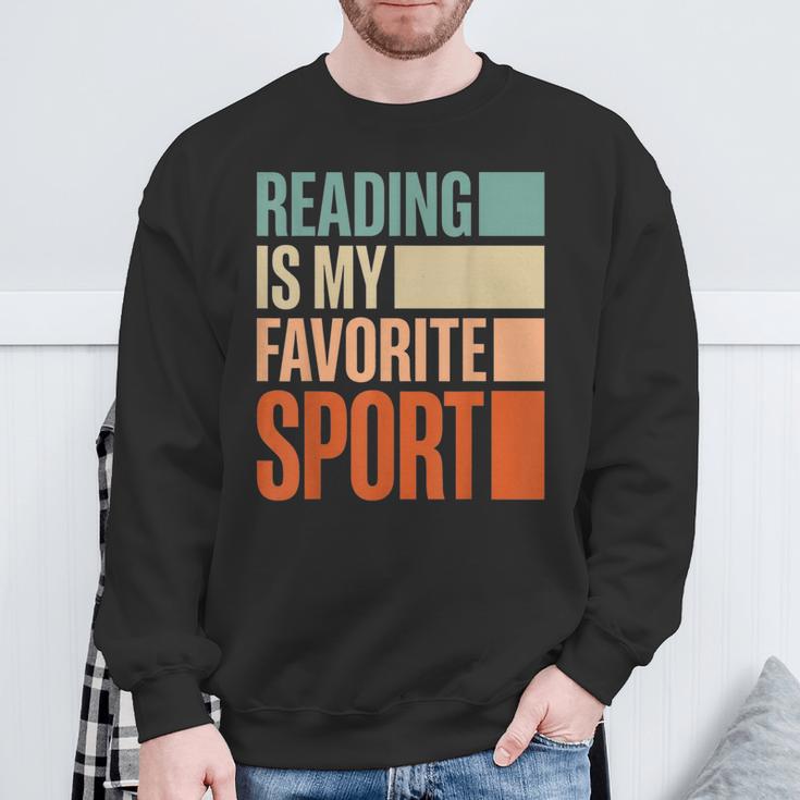 Reading Is My Favorite Sport Reader Book Worm Sweatshirt Gifts for Old Men