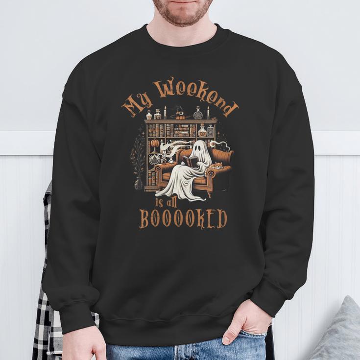 Reading Ghost Halloween Library Weekend Book Lovers Women Sweatshirt Gifts for Old Men