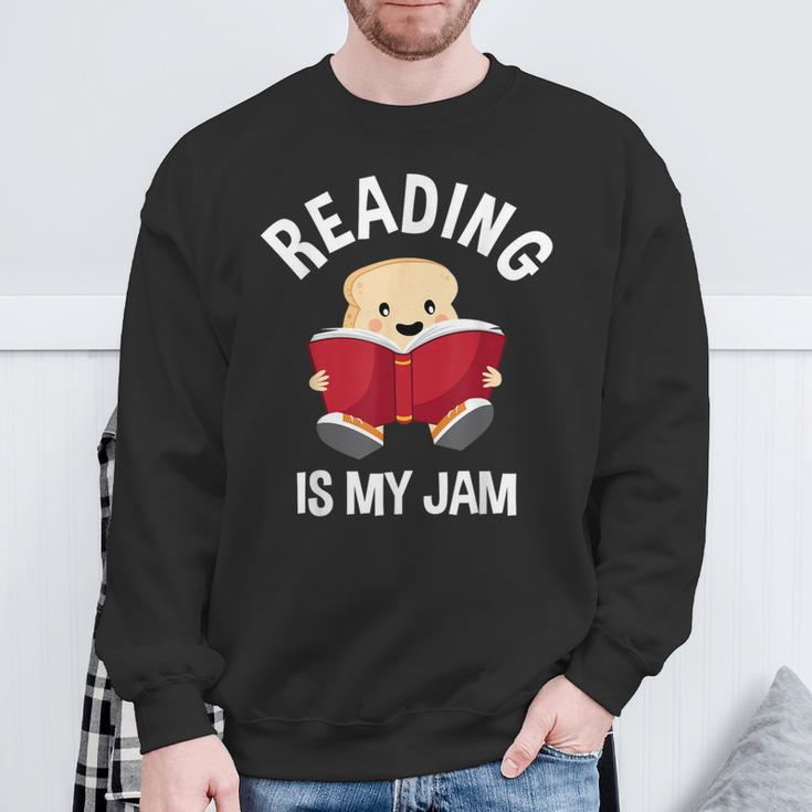 Reading Is My Jam Pun Book Lover & Reading Sweatshirt Gifts for Old Men