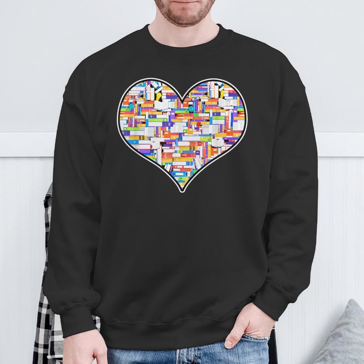 Reading Library Books Lover Heart Librarian Awesome Cute Sweatshirt Gifts for Old Men