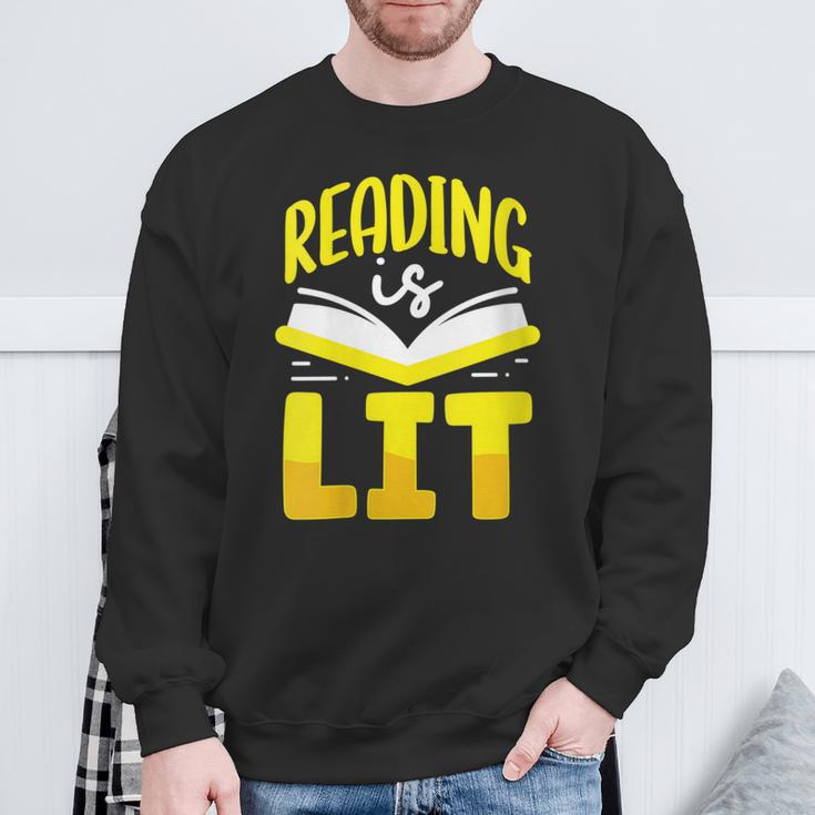 Reading Is Lit Bookworm Book Reading Sweatshirt Gifts for Old Men Reading Is Lit Bookworm Book Reading Sweatshirt Gifts for Old Men