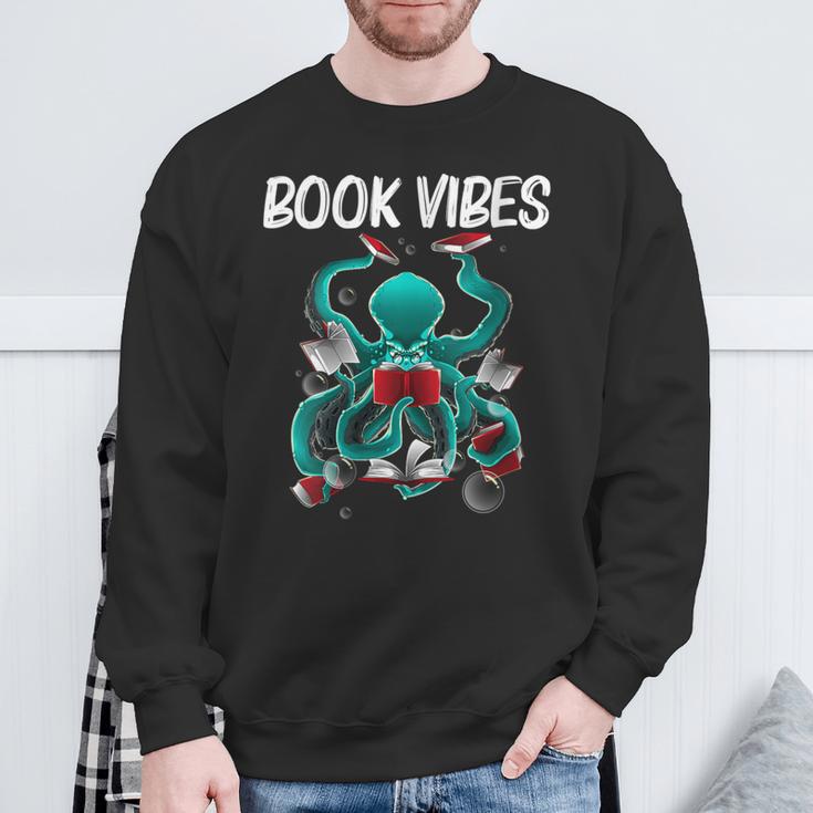 Reading For Men Women Octopus Books Geek Read Learning Sweatshirt Gifts for Old Men