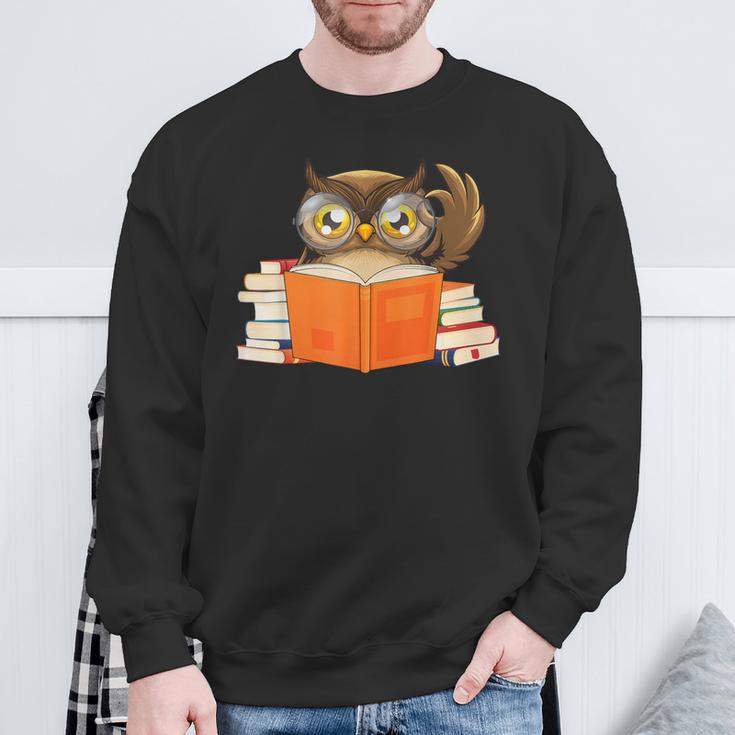 Reading Owl Art Men Women Kids Bookworm Book Lovers Sweatshirt Gifts for Old Men Reading Owl Art Men Women Kids Bookworm Book Lovers Sweatshirt Gifts for Old Men
