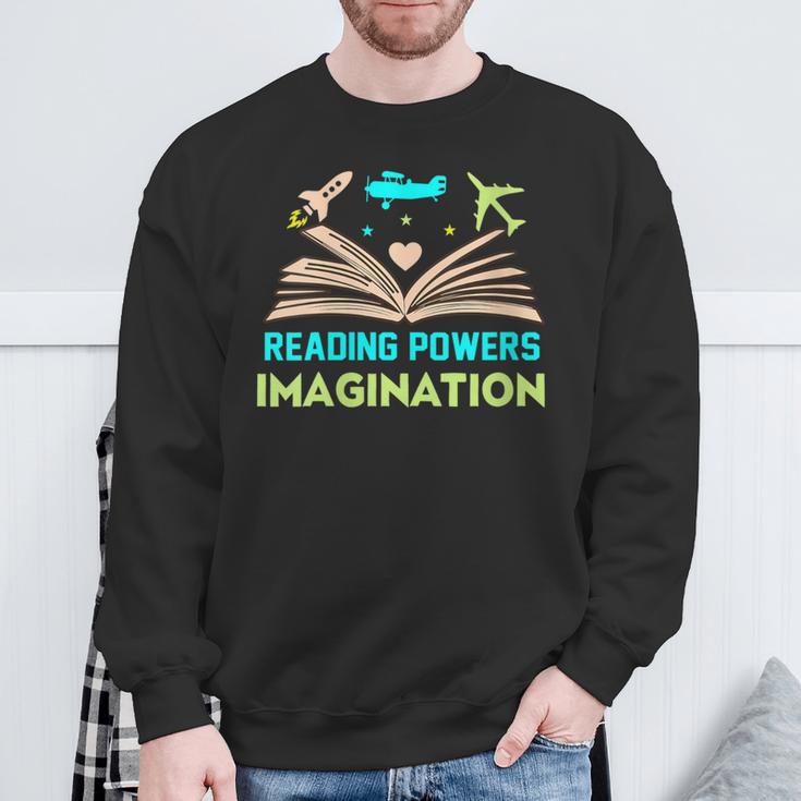 Reading Powers Imagination Book Nerd Reading Sweatshirt Gifts for Old Men