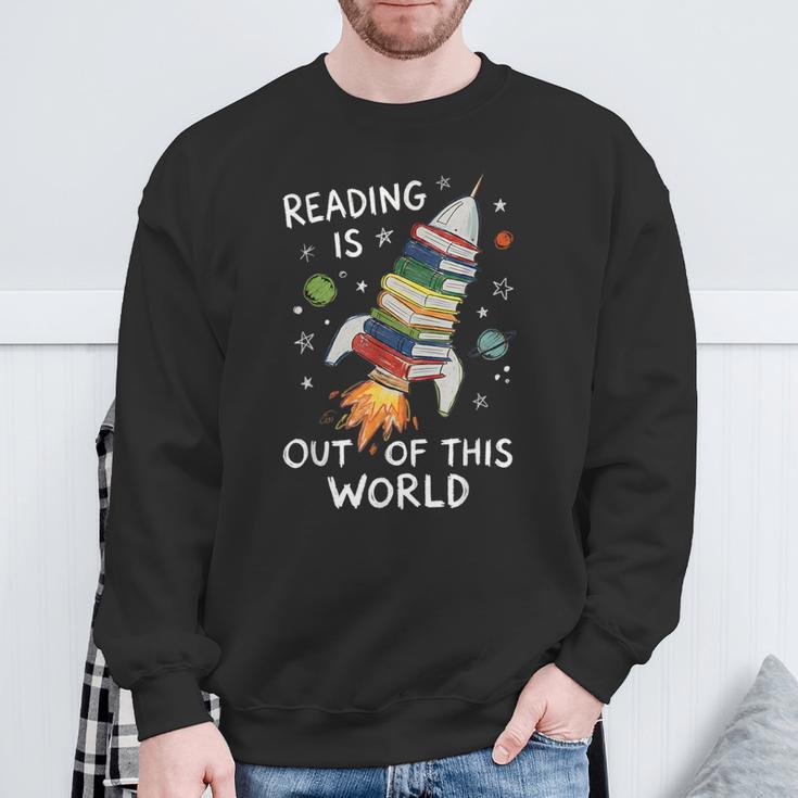 Reading Is Out Of This World Book Rocket Space Teacher Sweatshirt Gifts for Old Men Reading Is Out Of This World Book Rocket Space Teacher Sweatshirt Gifts for Old Men