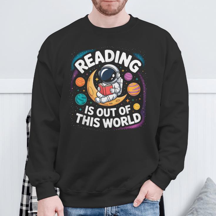 Reading Is Out Of This World Space Books Lover Sweatshirt Gifts for Old Men
